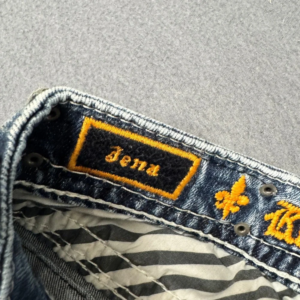 Rock Revival Jeans Womens 28 (29x25‎ ACTUAL) Jena Blue Distressed Embellished